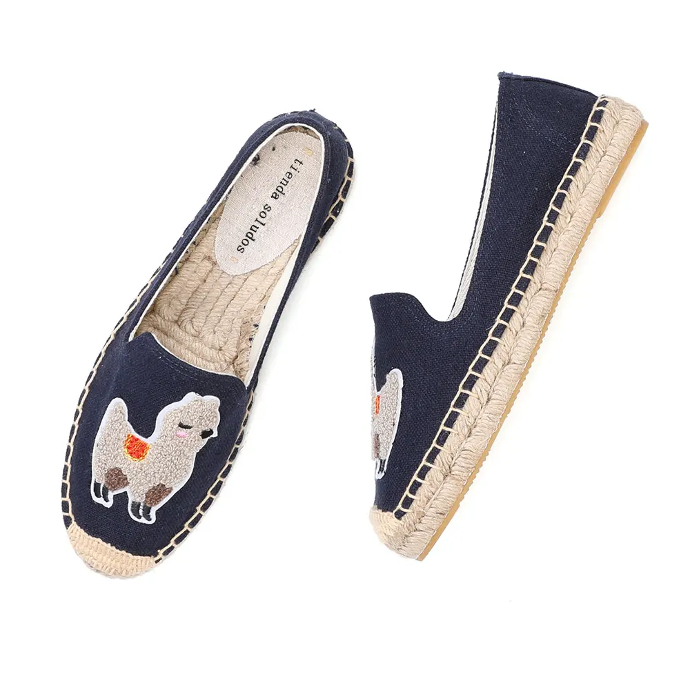 2022 Espadrilles Mujer Platform Flat Fishermen 2021 Sapatos Lady Casual Rubber Outsole Off-duty Days Flax Straw Thick Soled