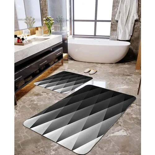 Zigzag Pattern 2'li Bathroom Mat Set TLAHMP-051