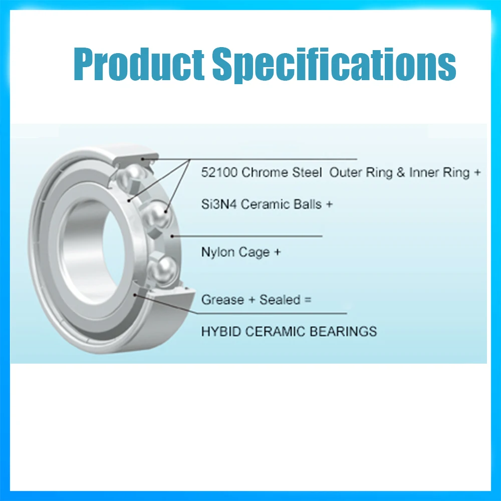 626 Hybrid Ceramic Bearing 6*19*6 mm ABEC-1 1PC Industry Motor Spindle 626HC Hybrids Si3N4 Ball Bearings 3NC 626RS