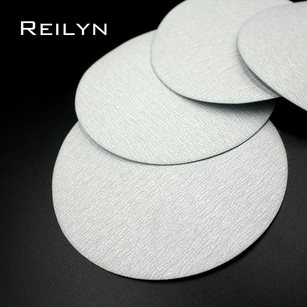 10pcs 5 inch Flocking Sandpaper 125mm White Sand Paper Polishing Pad Sandpaper Polishing Disc for Angle Grinder