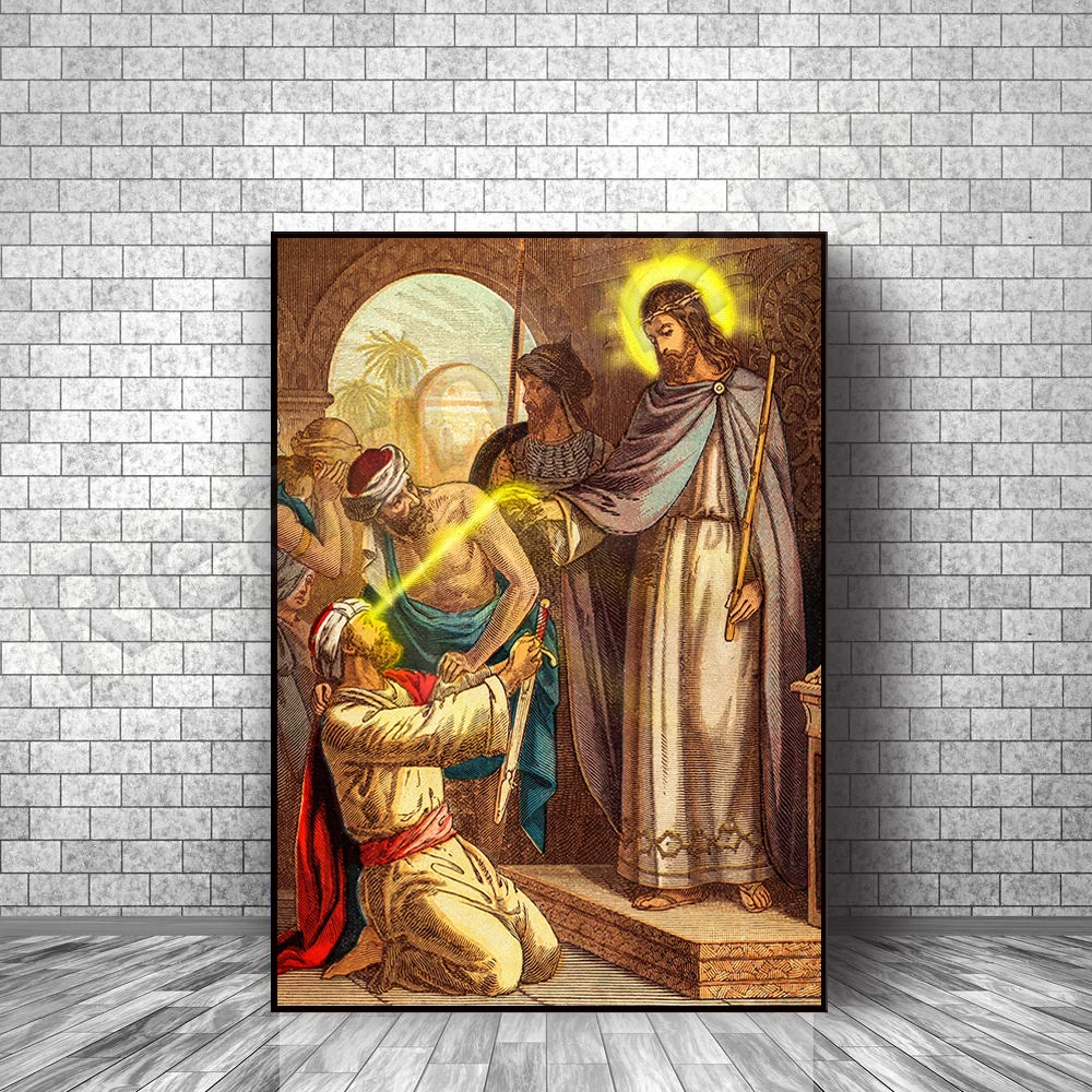 Religiöse Drucke Jesus Heilkunstplakate, dekorative Poster im Retro-Stil zur Wandkunstästhetik