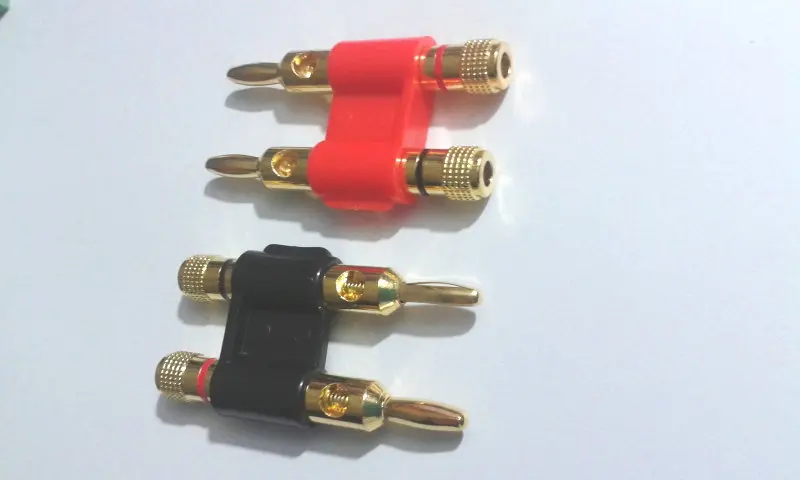 

20pcs GOLD Connector - Stackable Double Banana Plug Speaker Loudspeaker Plug New