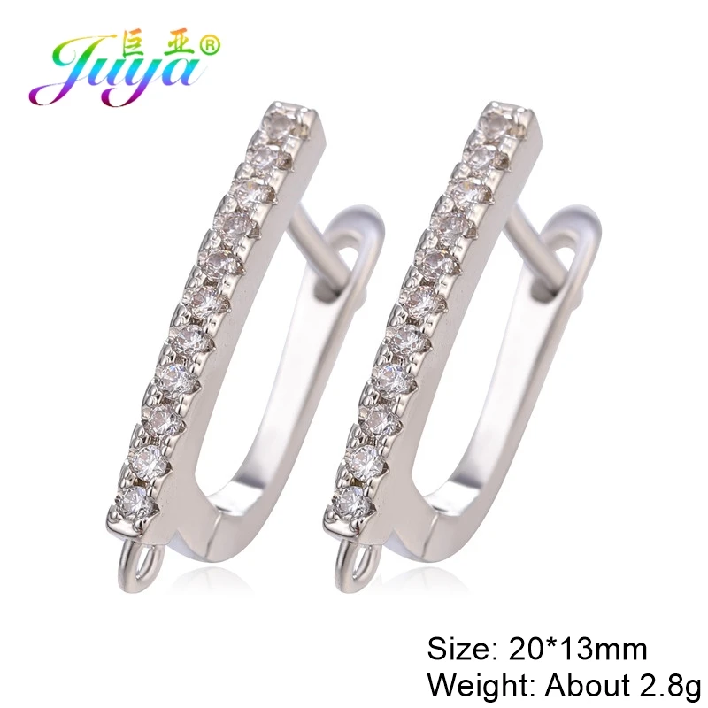 Juya DIY Edlen Schmuck Material Liefert Handgemachte Earwire Gold/Silber Farbe Ohrring Haken Zubehör Für Luxus Ohrringe Machen