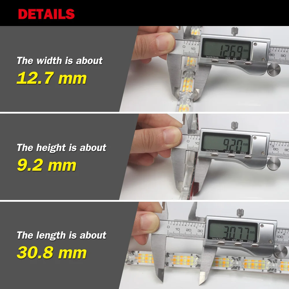 Waterproof Car Flexible White Yellow Switchback LED Daytime Running Run Fire light Sequential Strip DRL Flow Turn Signal Lights