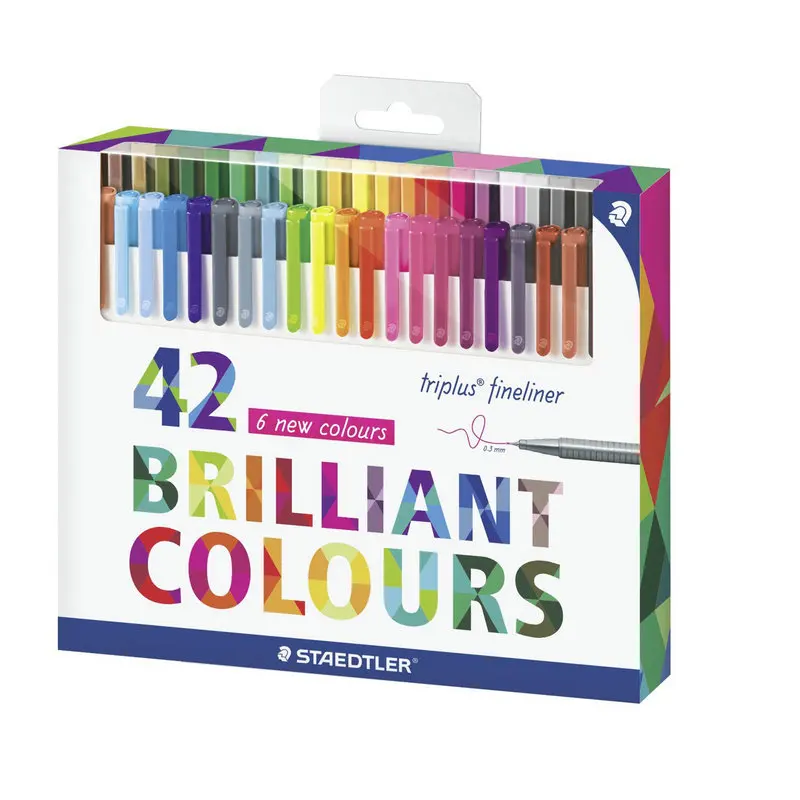 

1 set Staedtler 334 C42 Triplus Fineliner Pen 0.3mm Metal Clad Tip Marker Brilliant Colours