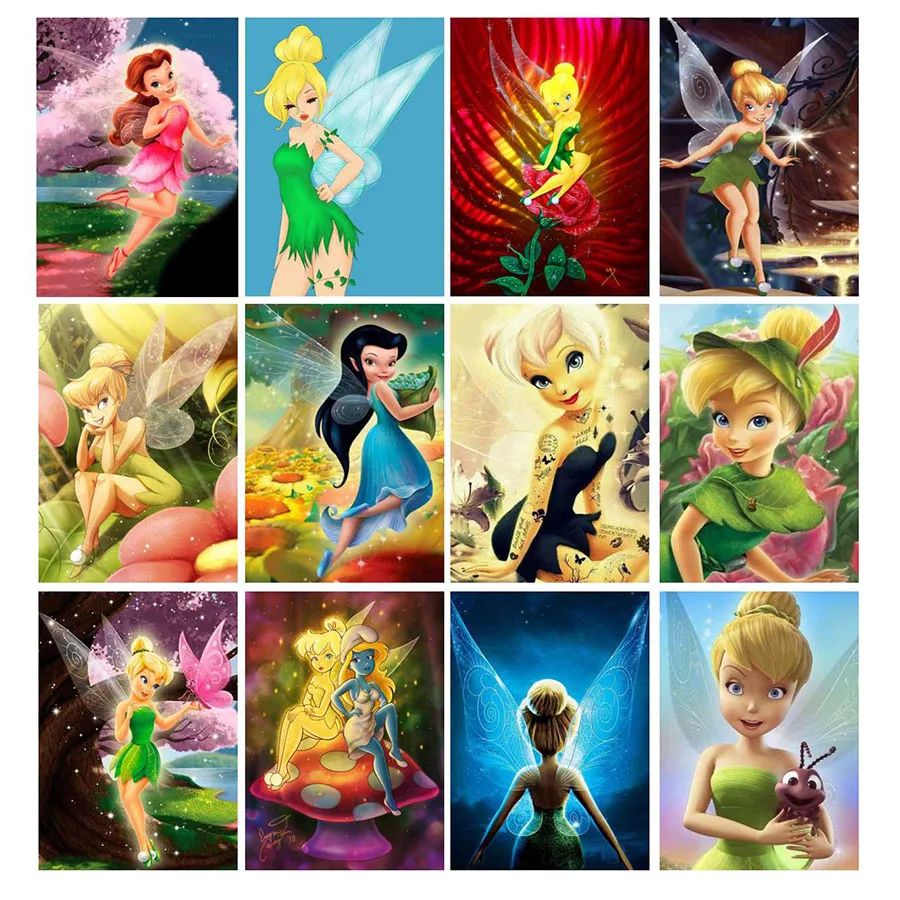 

Disney Square Drill Embroide 5D Diamond Painting"Cartoon princess Tink Bell"Embroidery Cross Stitch Mosaic Home Decor