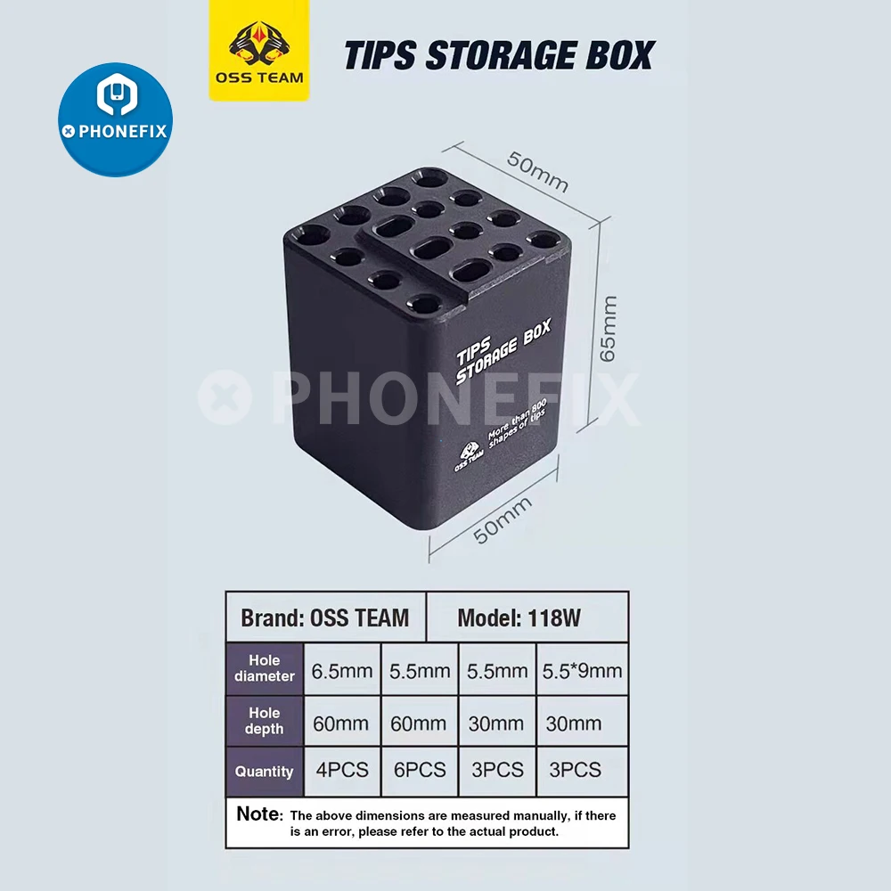 OSS W118 صندوق تخزين للتدفئة عنصر سبيكة لحام تلميح T12 JBC T210/T245/C115 التدفئة الأساسية مختلف نصائح الحديد المنظم