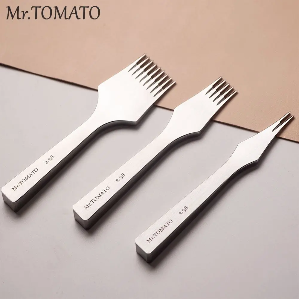 Mr tomato 2.7 3.0 3.38 3.85mm Leather Sharp Punching Stitch Hitting pricking Sew High-end Polish  Die-steel Chisel French Style