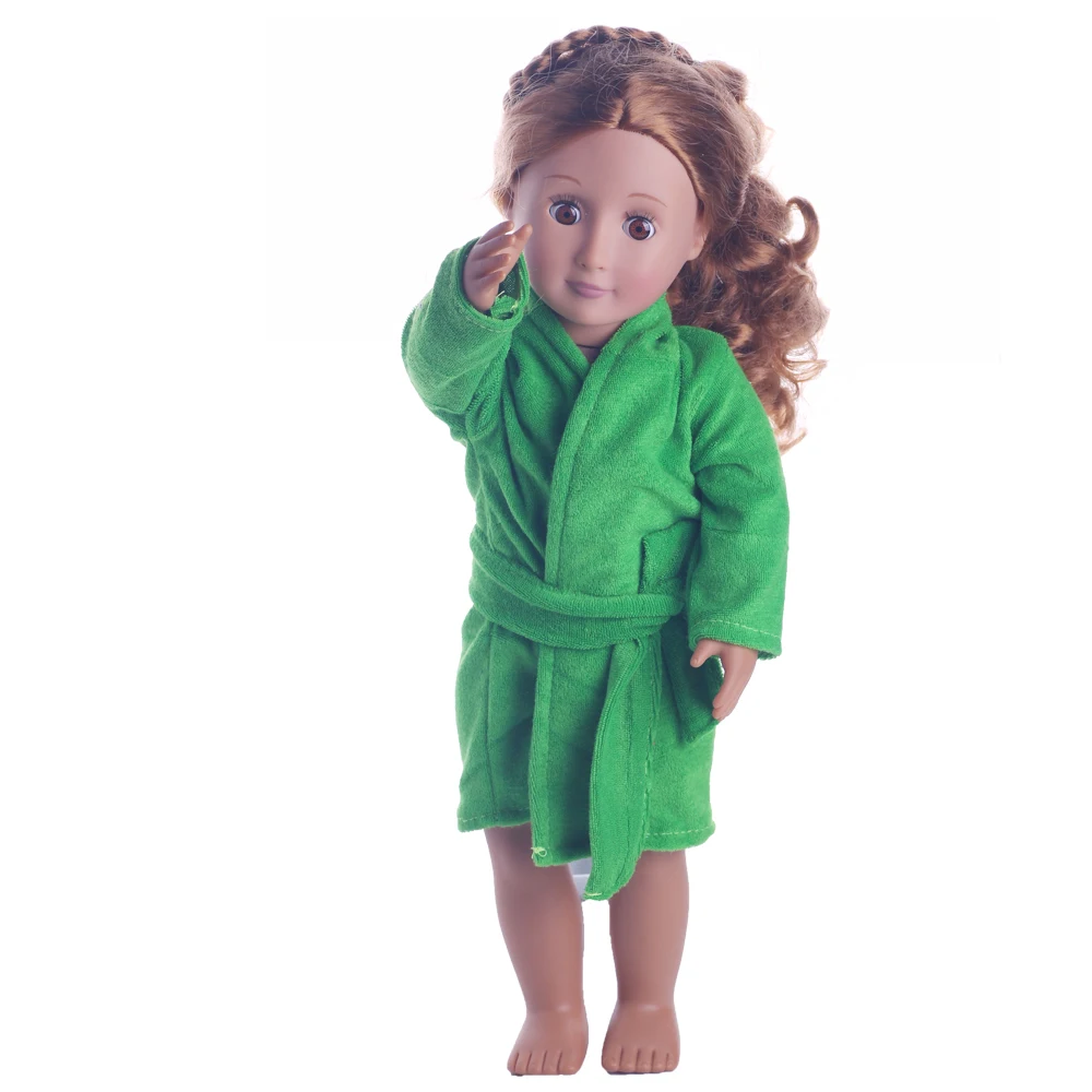 Bathrobe Set For 18 Inch American Doll Girl Toys & 43 Cm Born Baby Clothes & Our Generation & Nenuco