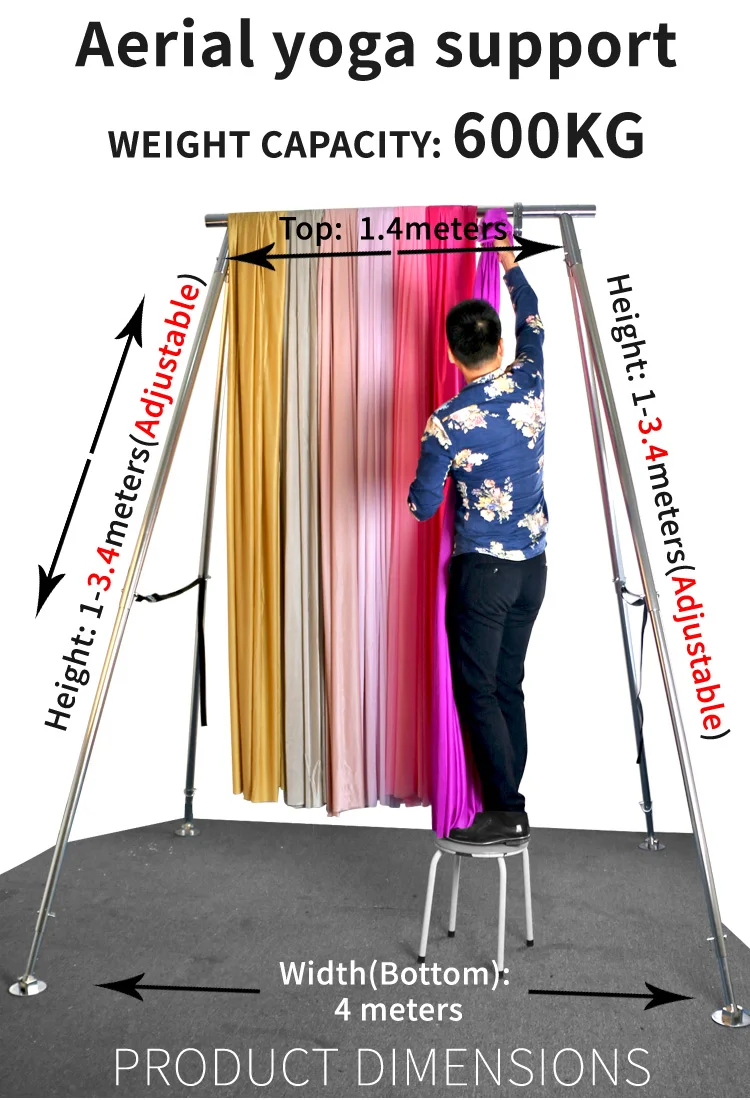 PRIOR FITNESS-Satin Aerial Yoga Hammock, Outdoor Business Show Stand, Aerial Yoga Rigging