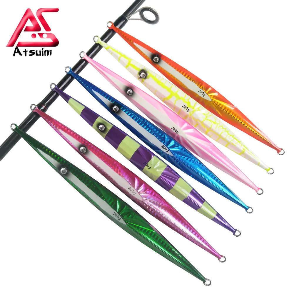 AS Fast Jig Big Game Glow Jigging Lure Vertical 150g200g250g300g350g400g Speed Falling Metal Fishing Lure Hard Bait Angler