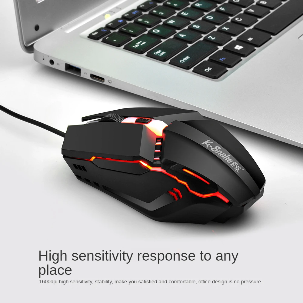 Wired 4D 1000DPI Gaming Mouse with Backlit Computer Mouse Gamer Mause Black Color PC Accessories for Left Hand and Right Hand