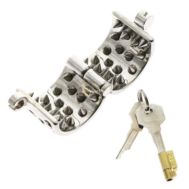 CHASTITY RING BRACELET KALI'S TEETH SHARP  Ring Scrotum Pendant  Steel Kalis Teeth Spiked Male Chastity Device Scrotum image 3