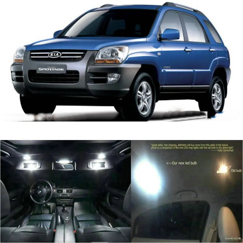 

LED Interior Car Lights For kia sportage room dome map reading foot door lamp error free 10pc