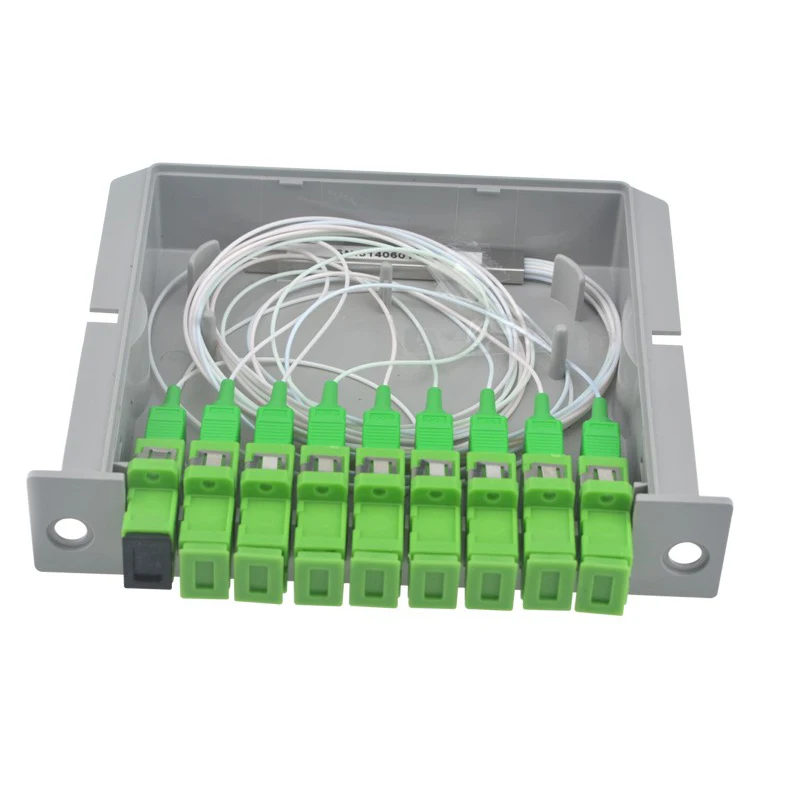 SC APC fiber optical splitter box, FTTH insert sheet optical coupler SC singlemode simplex plc