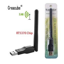 Creacube rt5370 chip 2.4ghz 150mbps adaptador wi-fi sem fio usb antena wi-fi placa de rede wi-fi receptor para pc para android tv caixa