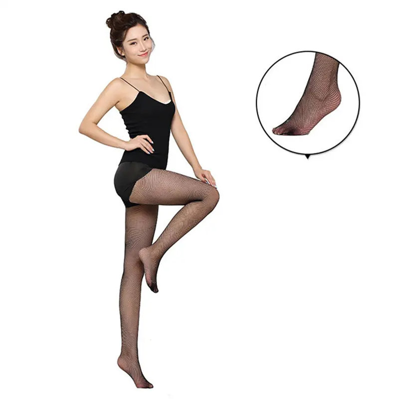 Women Sexy Fishnet Tights Mesh Pantyhose Ballroom & Latin Dance Elastic Sexy Stockings Large Size Female Nylon Stockings Hosiery