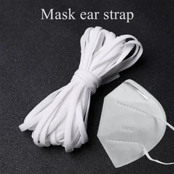 100 metres Elastic Bands for Mouth Mask Flat Cord Crafts Elastic Band Ear Ropes String Cord for face Masks ear strap 3/4/5 mm