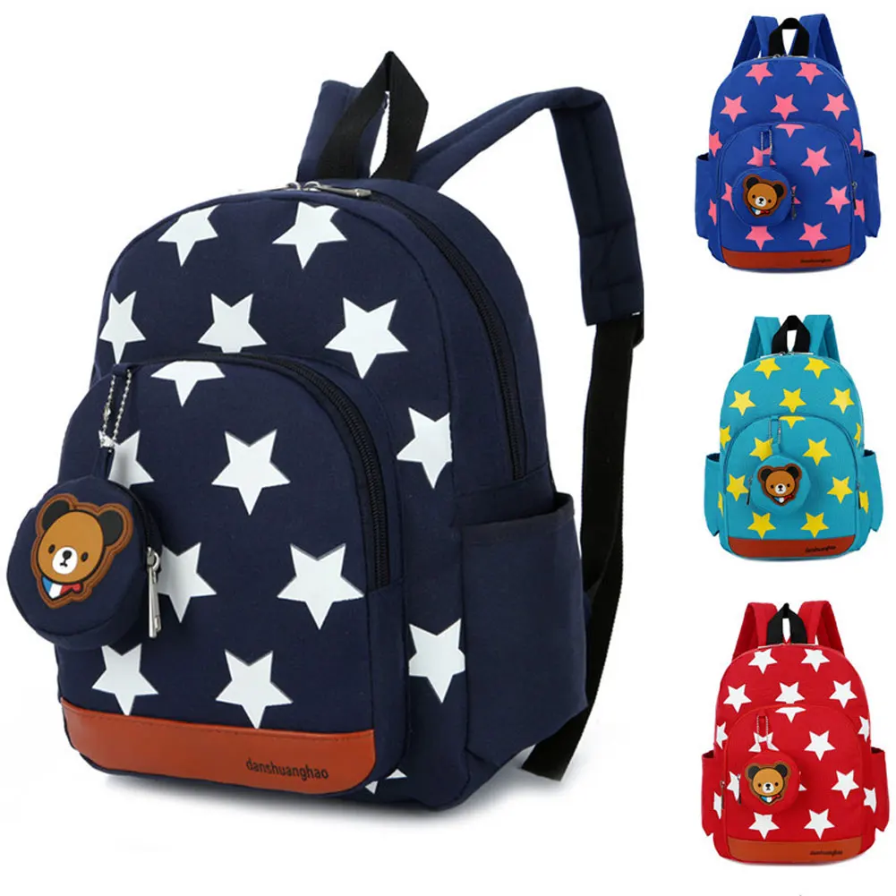 

Stars Printing Nylon Children Backpacks Kids Kindergarten School Bags Backpacks Baby Boys Girls Nursery Toddler Cute Rucksack