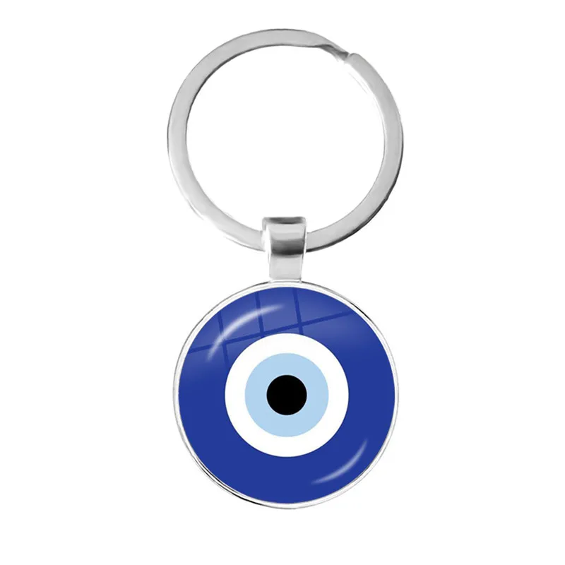 Porte-clé Cabochon en verre rond avec Photo religieuse, porte-clé de voiture, porte-clé avec breloques pour cadeau