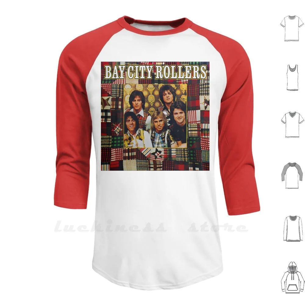 Bay City Rollers Long Sleeve Men Teenage Cotton Bay City Rollers Pop Rock 1970S 70S Boy Band Saturday Night Scottish Plaid