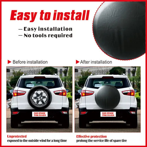 Imagen 2 del producto Cubierta de neumático de repuesto para coche, bolsa protectora para Mitsubishi, Kia, accesorios de repuesto, 14-17 pulgadas