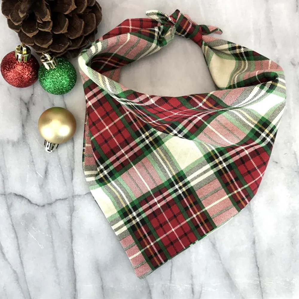 Custom Plaid Dog Bandana, Red and Green Dog Scarf, Christmas Bandana for Dogs Doggies, Boy Dog  Girl Dog Gift, Dog lover Gift,