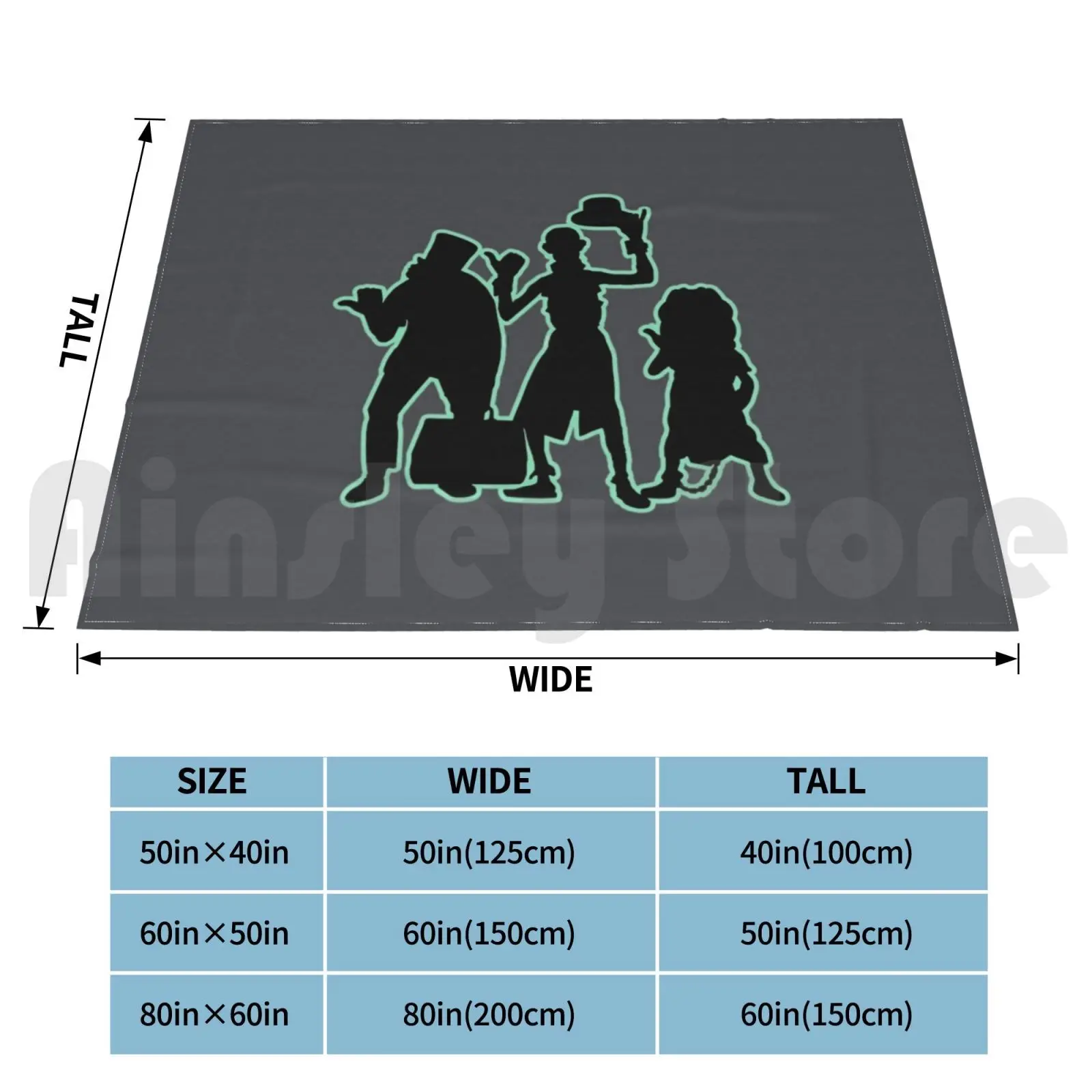 Hitchhiking Ghosts Glowing Silhouette Blanket For Sofa Bed Travel Hitchhiking Ghosts Haunted Mansion 999 Happy