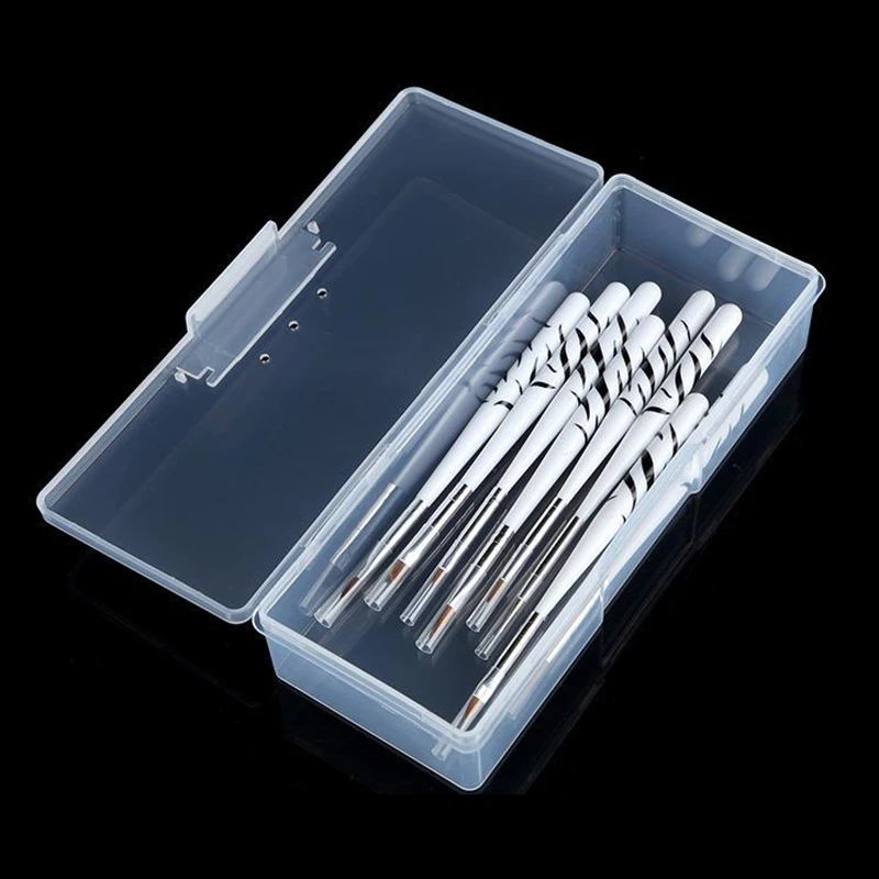 Plastic Small Empty Box Rectangle Nail Art Gems Brush Pen Storage Case Nail Special Tool Makeup Storage Container Dropshipping