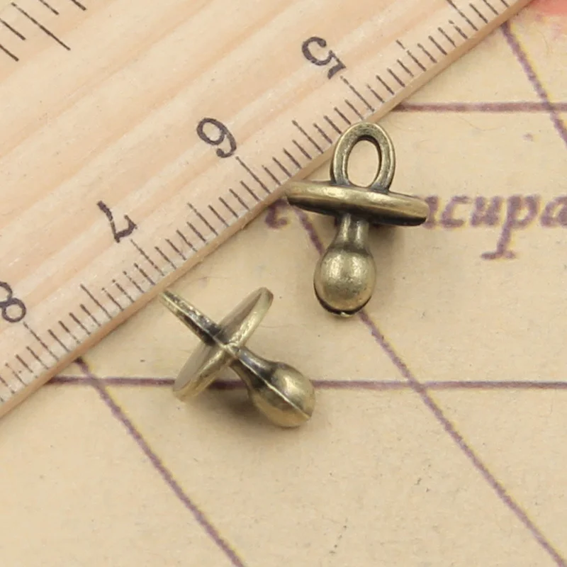 20 sztuk Charms smoczek dla niemowląt Binky gryzak 13x10x1 0mm tybetański brąz kolor srebrny wisiorki Antique Making DIY Handmade Craft — zdjęcie 4