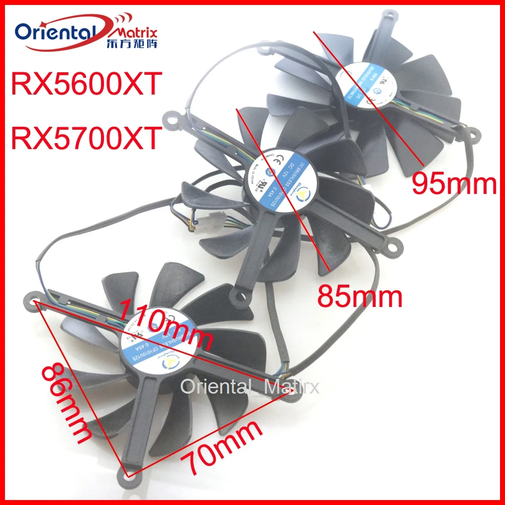 3pcs/lot CF1010U12S 12V 0.45A 4Wire 4Pin VGA Fan For XFX RX5600XT 5700XT 5700 THICC Graphics Card Cooling Fan