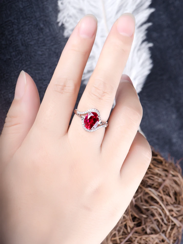 Ruby,Red gem，925 sterling silver rings for women, ring for girl,female accessories， jewelry aesthetic， uxury Official store