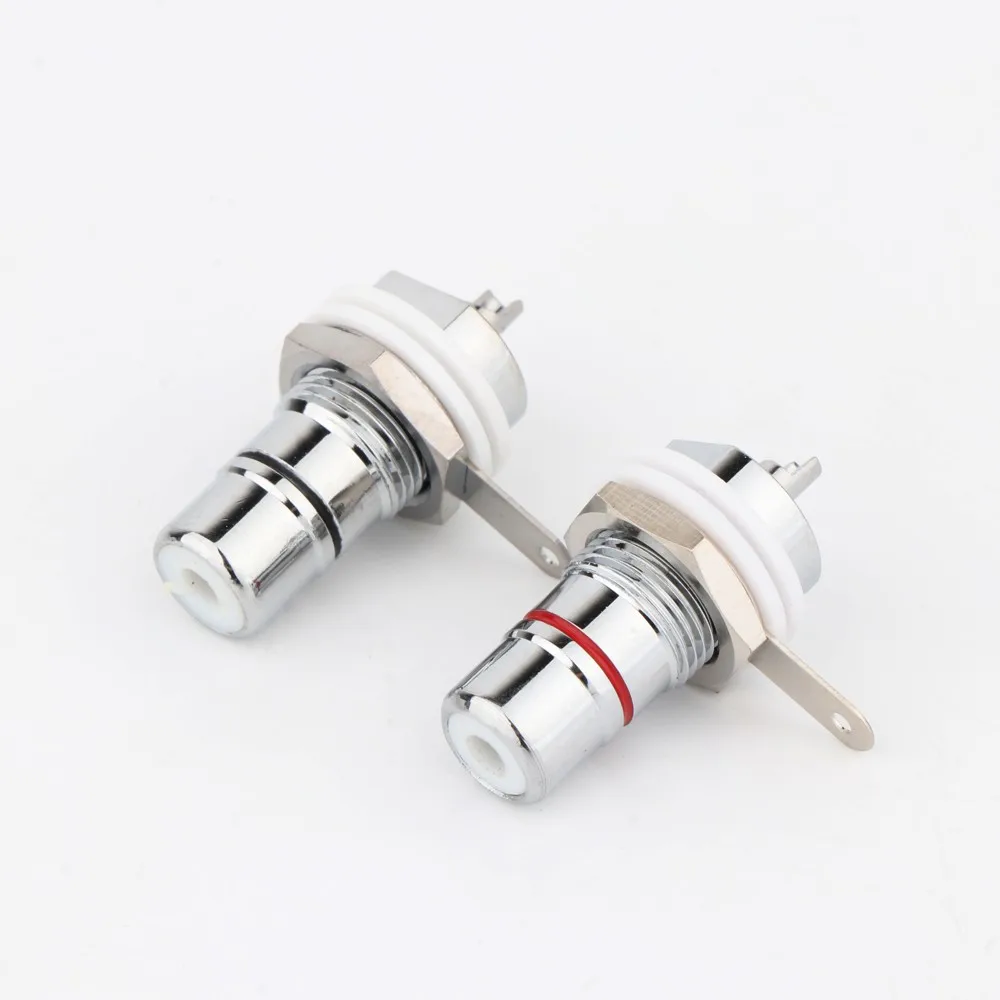 

Preffair Rhodium Plated RCA Female Socket Phono Chassis Female HIFI AMP 24k Gold Plated RCA Terminal Sockets