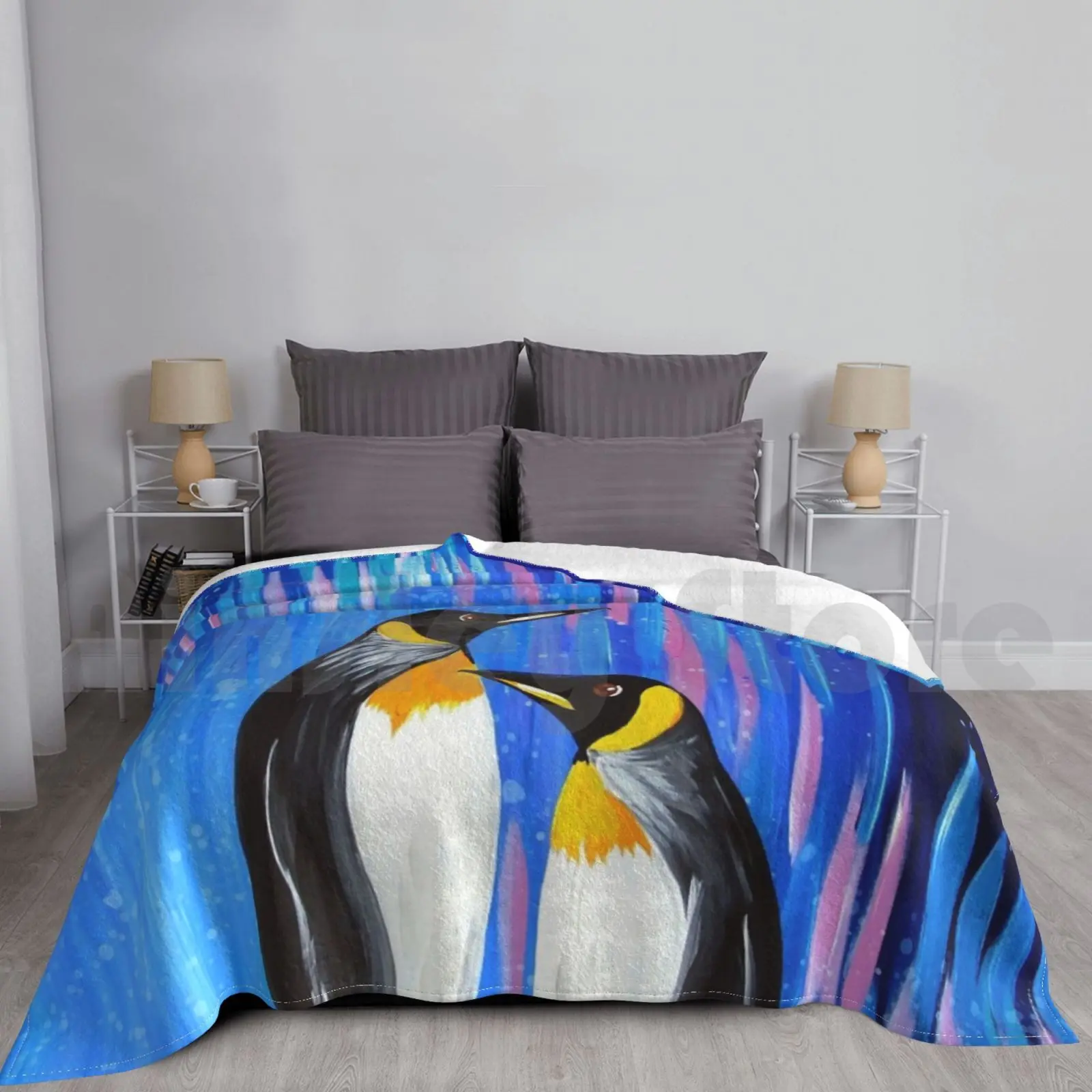 

Penguins In Love Blanket For Sofa Bed Travel Penguin Penguins On A Penguin On A Penguin Case Penguin Phone Cover