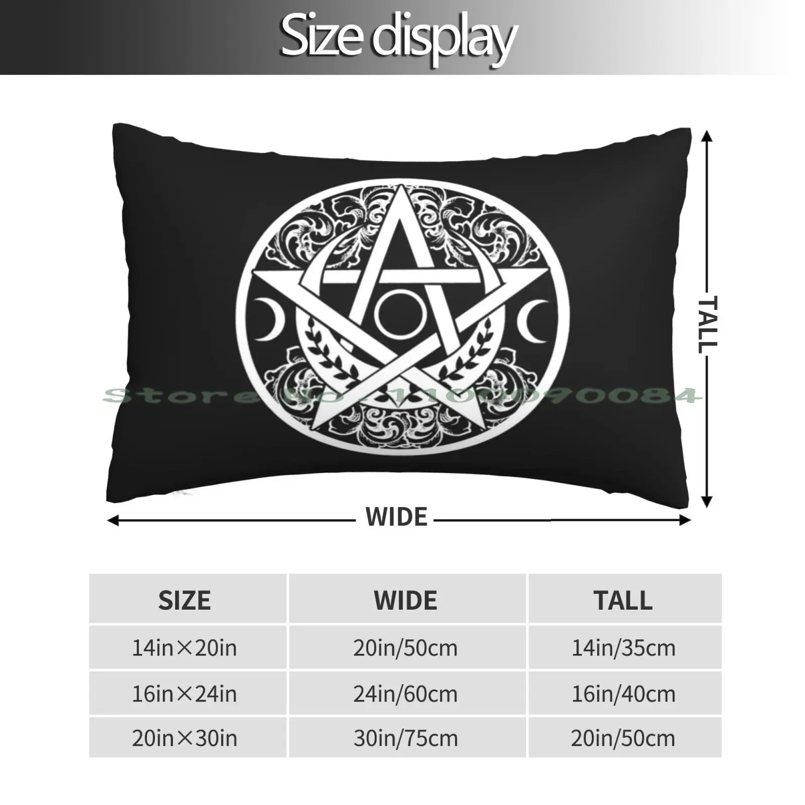 Pentagram-Pentacle Pillow Case 20x30 50*75 Sofa Bedroom Pentagram Pentacle Pagan Wiccan Hecate Triple Goddess Magic Occult Star