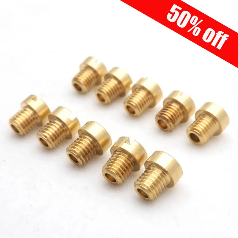 10pcs/set 5mm M5 Main Jet for Dellorto Carburetor SHA PHBG NC T5 JNC Tomos A35 Targa LX Sprint Size From 40 To 200