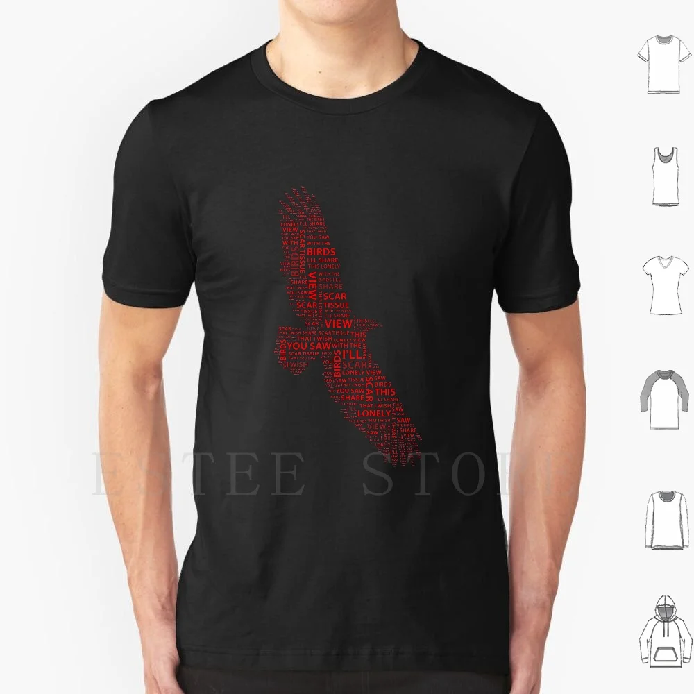 Scar Tissue Word Cloud T Shirt Cotton Men DIY Print Scar Tissue Word Cloud Van Roland Typography