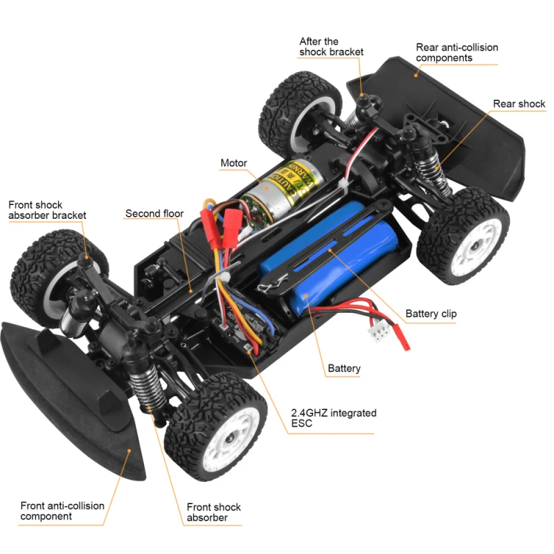 40KM/H High Speed 4WD RC Racing And Drift Car Independent Suspension Spiral Spring Shockproof Light Switch 100M Control RC Toys
