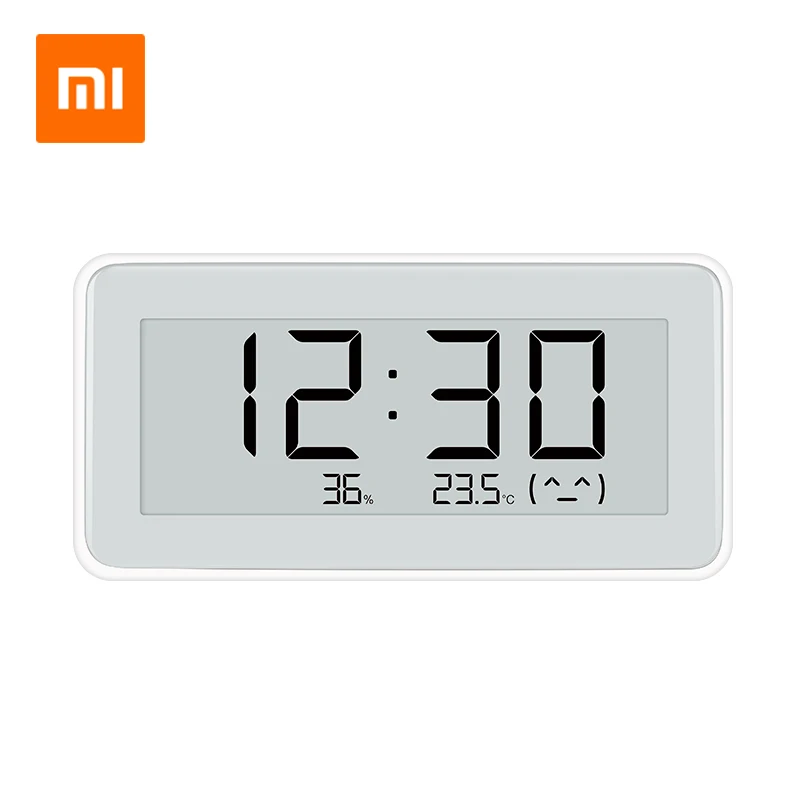 Xiaomi Mijia BT4.0 Alat Pengukur Suhu LCD Termometer Higrometer Dalam & Luar Ruangan Jam Digital Elektrik Pintar Nirkabel