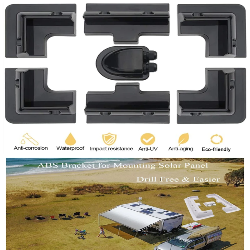 

Solar Panel Mounting Brackets ABS Corner Bracket Kit Drill-Free Widely Used On Roofs Of RV Caravans Vehicles Camper Vans Boats