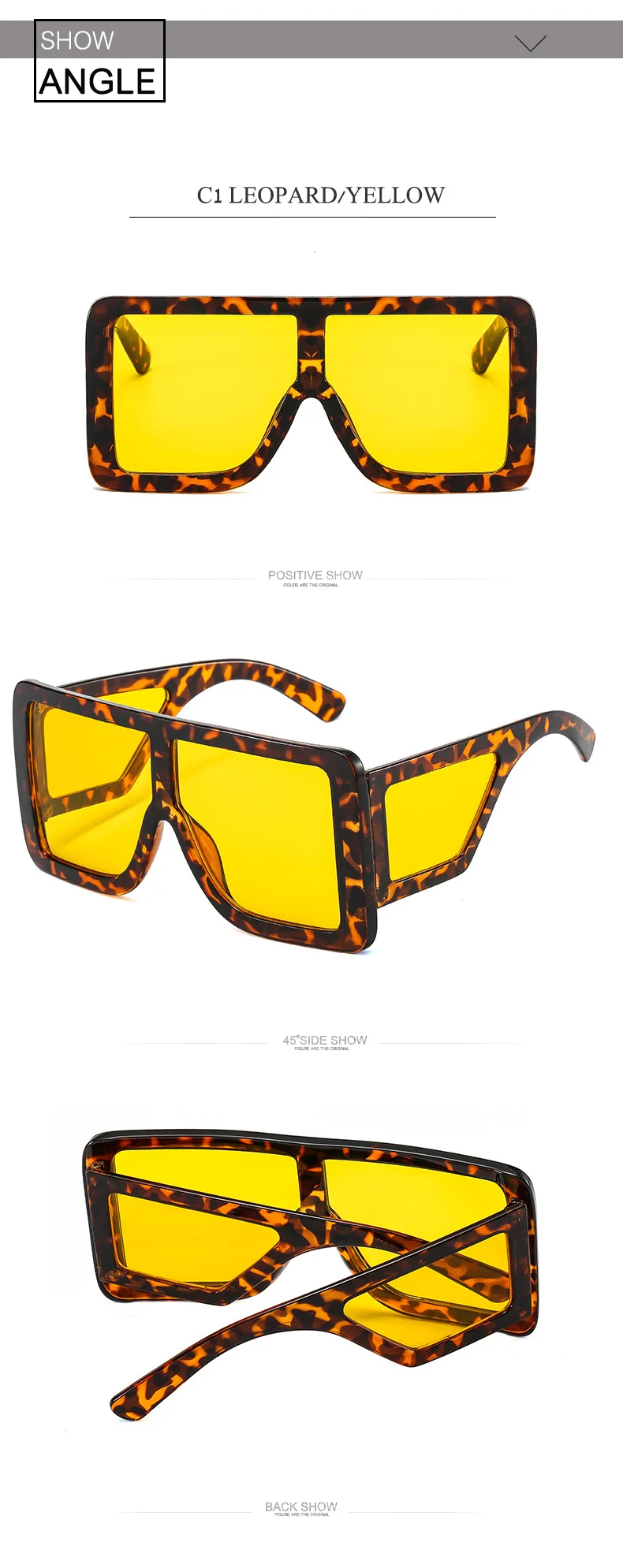 OEC-MANAGEMENT CPO Ein Stück Goggle Sonnenbrille Frauen Übergroßen Quadratischen Gläser Mode Rosa Grau Sonnenbrille Männer Retro Brillen UV400 – Detail 5