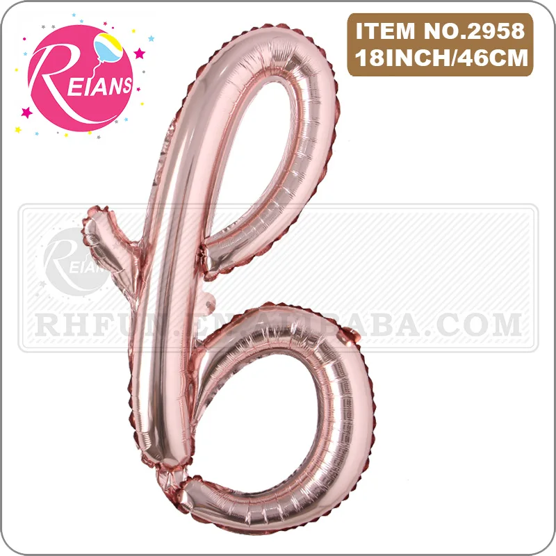 18 inch Love Balloon Rose Gold Letter Banner Writing Script Handwriting lowercase Foil Decorations Valentines Wedding Balloon