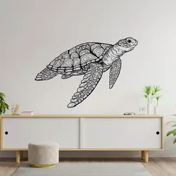 Large Sea Turtle Ocean Animal Wall Stickers Vinyl Art Home Decor Living Room Bedroom Bathroom Decals Self adhesive Murals S346