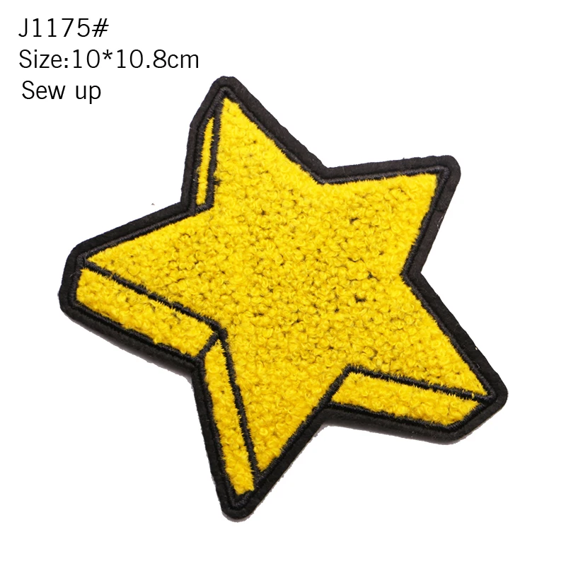 Star Embroidery Patch Towel Sequin Sewing Iron Badge Gold And Silver Red Black Blue Pink Clothes DIY Decal Process Decoration