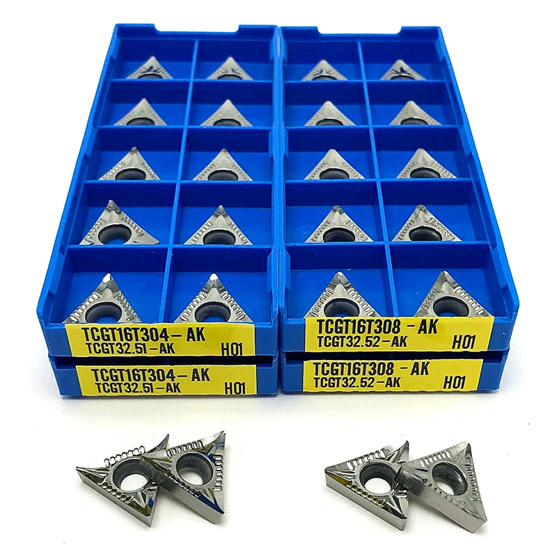 Ferramenta de Torneamento Interno de Alumínio Inserções de Carboneto Ferramenta de Corte Tcgt 16t308 ak H01 Tcgt 16t308 Ferramentas de Cobre de Inserção de Torneamento