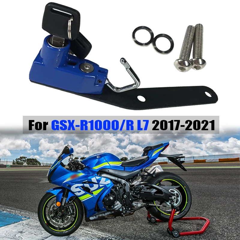 

For SUZUKI GSX-R1000/R L7 GSXR1000 2017-2021 2020 Motorcycle Helmet Lock Kit Mount Hook Side Security Anti-theft with 2 Keys