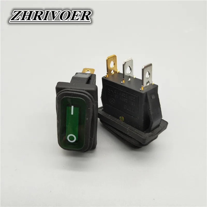 12V/220V LED Light KCD3 On Off Rectangle Long Rocker Switch Waterproof IP67 Cover Car Dash 3PIN/2Pin