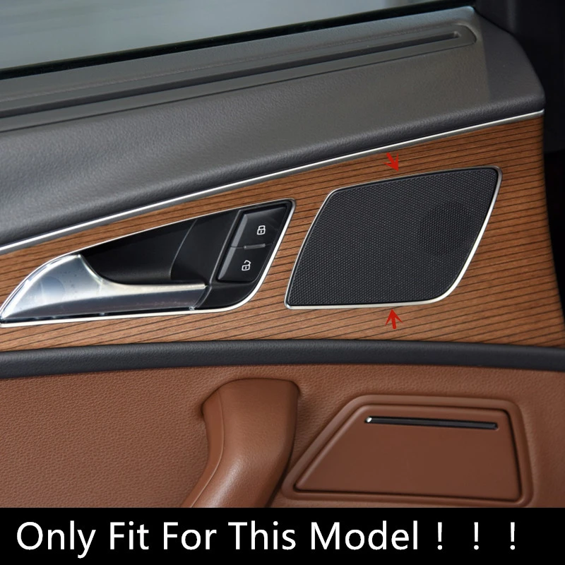 Car Door Loudspeaker Net Cover Panel Decoration Sticker Trim For Audi A6 C7 2012-2018 Audio Horn Modified Accessories