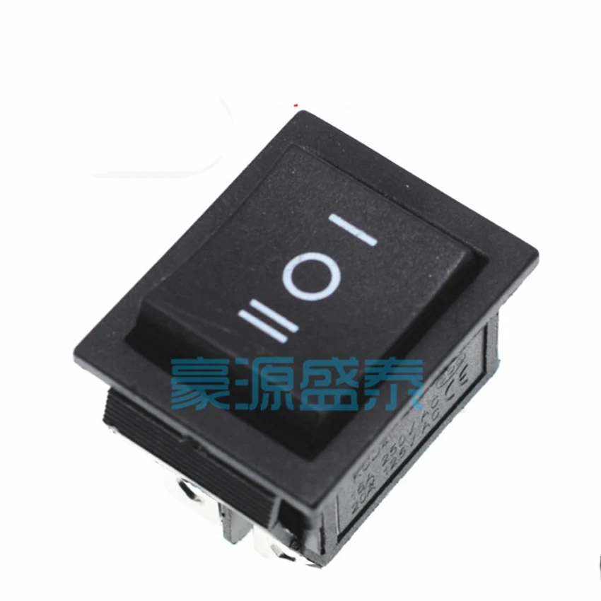 

10PCS/Lot KCD4 Rocker Boat Switch 6Pin/6P 3-Position ON-OFF-ON 20A/250VAC Black