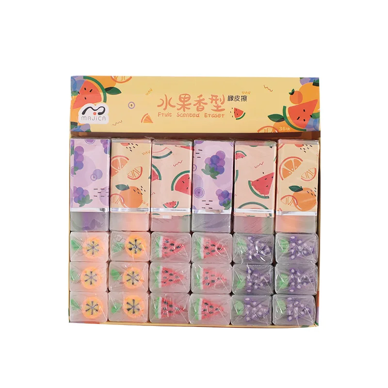 Imagem -05 - Kawaii Borracha Fryut Scented Borracha Prêmios Novidade para Crianças Bonito Material Escolar Artigos de Papelaria Acessórios Borracha para Menina Menino 18 Peças